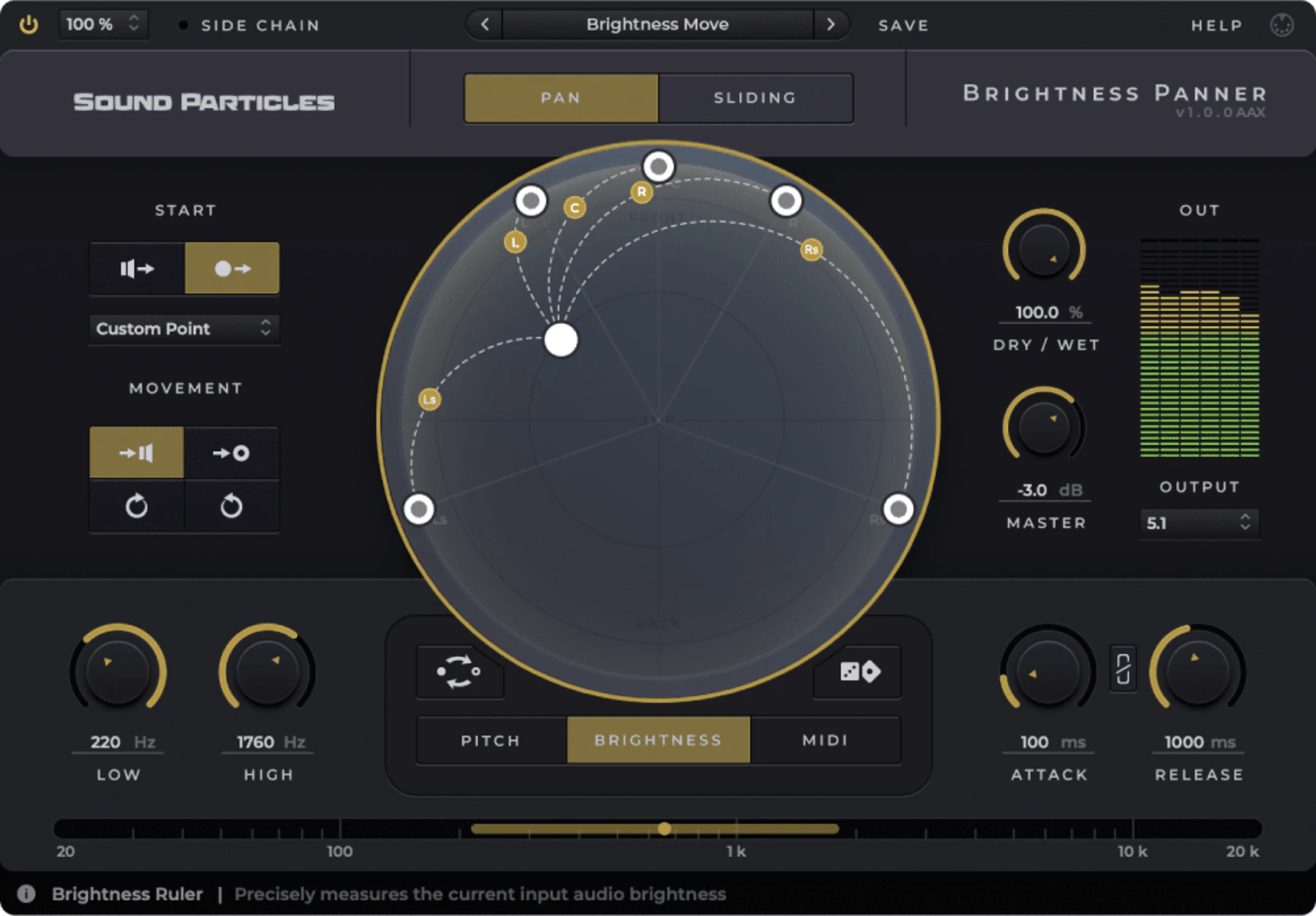 Sound Particles Brightness Panner 插件