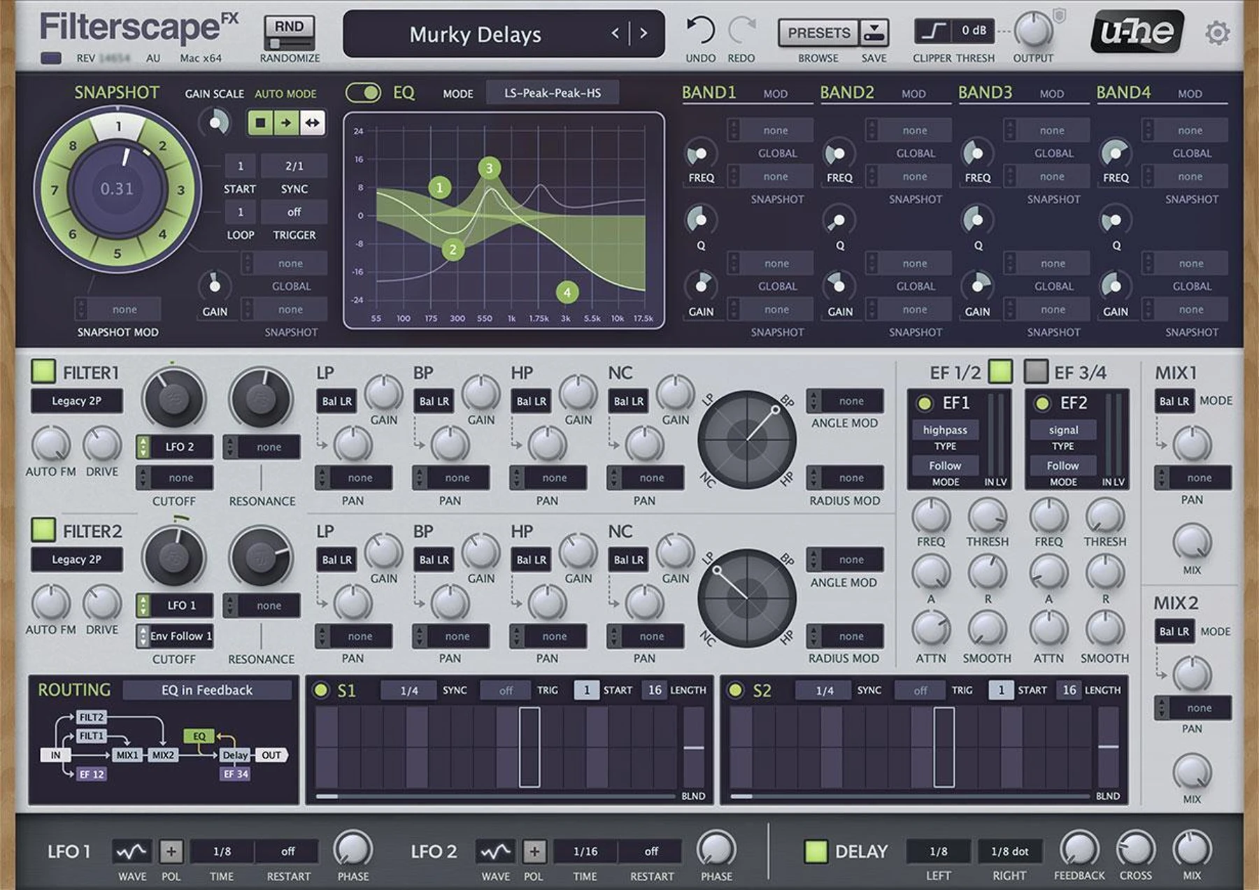 u-he Filterscape 合成器与形变均衡器插件
