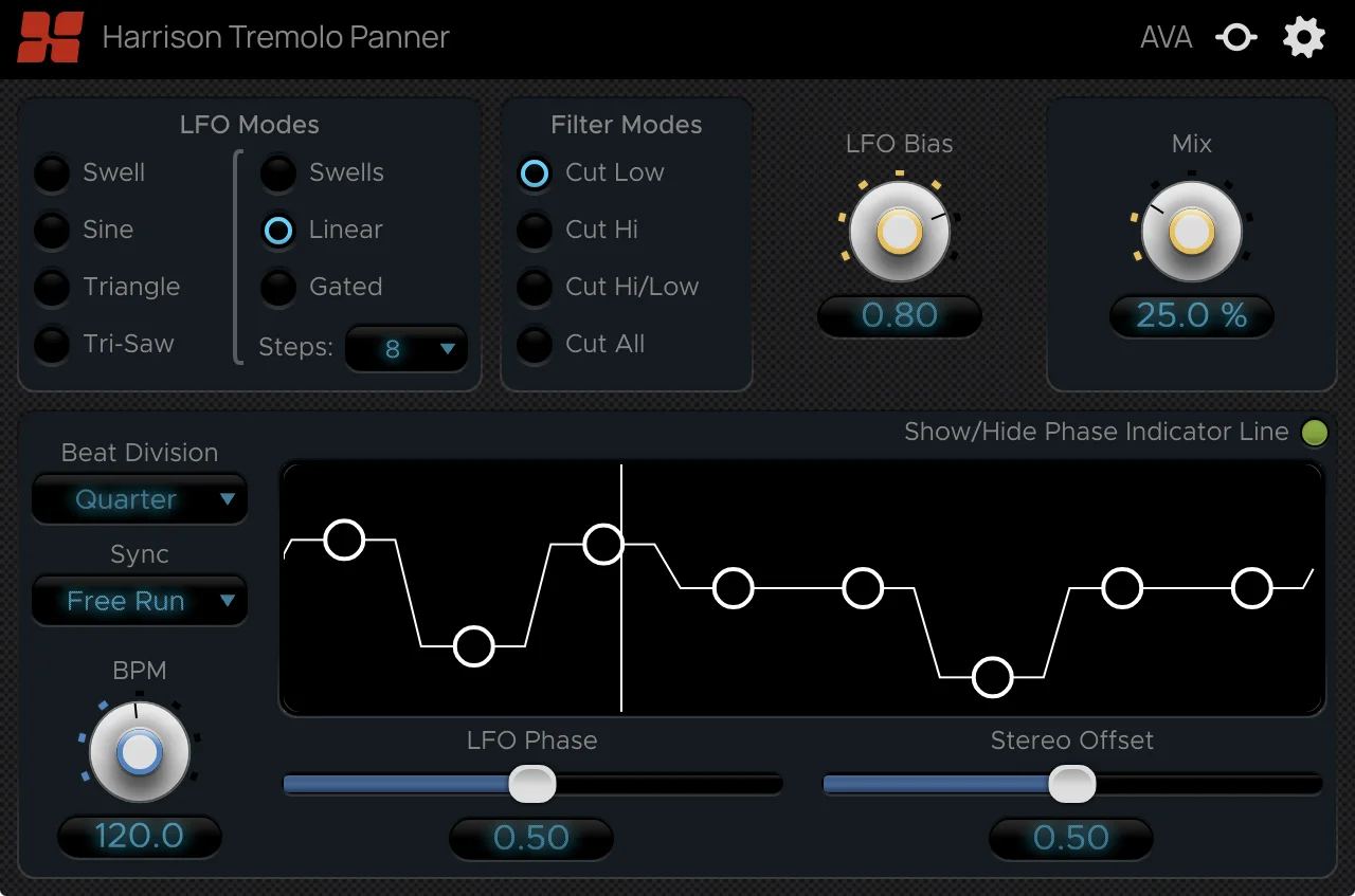 Harrison Audio AVA Tremolo Panner 颤音声像插件