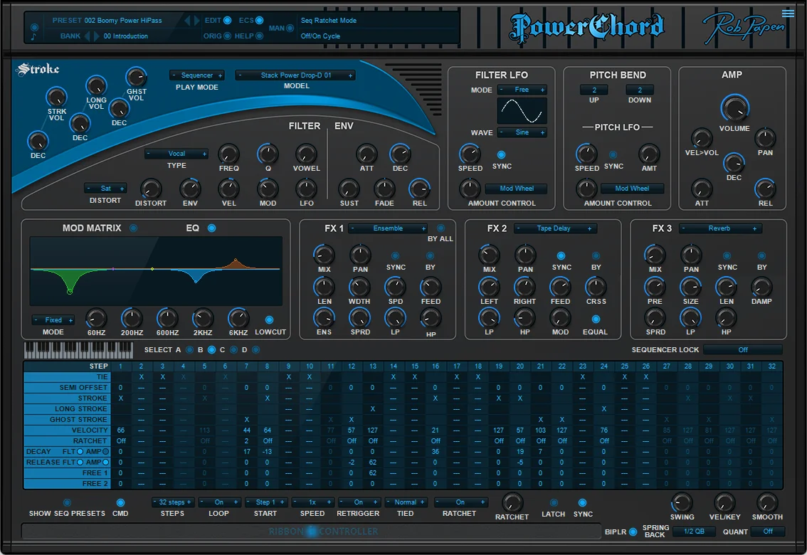 Rob Papen PowerChord 虚拟合成器和律动音序器插件