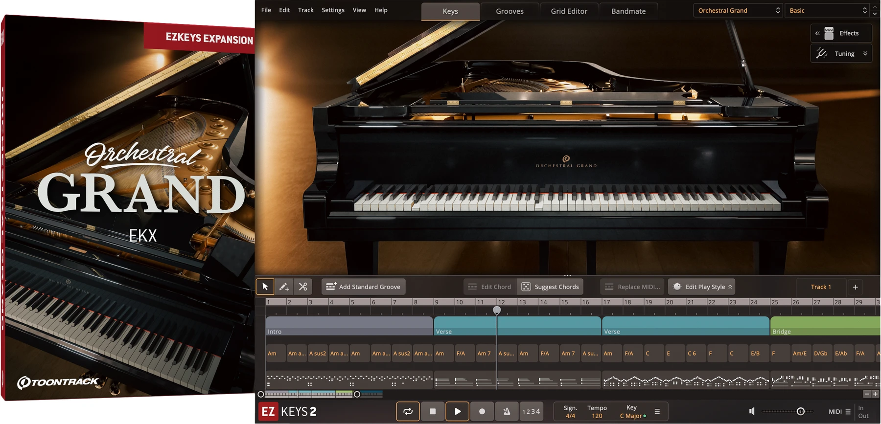 Toontrack Orchestral Grand EKX 适用于 EZkeys 的音色扩展