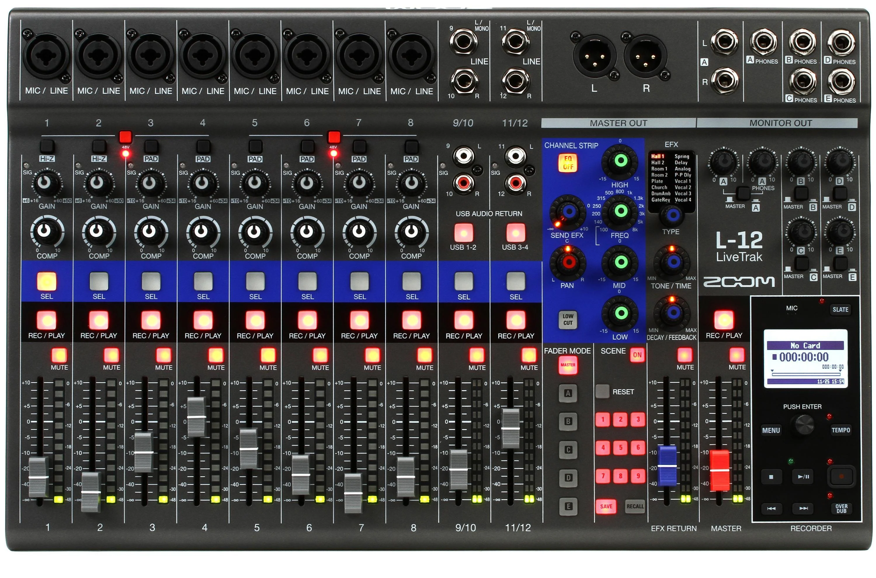 Zoom LiveTrak L-12 12通道数字调音台/录音机