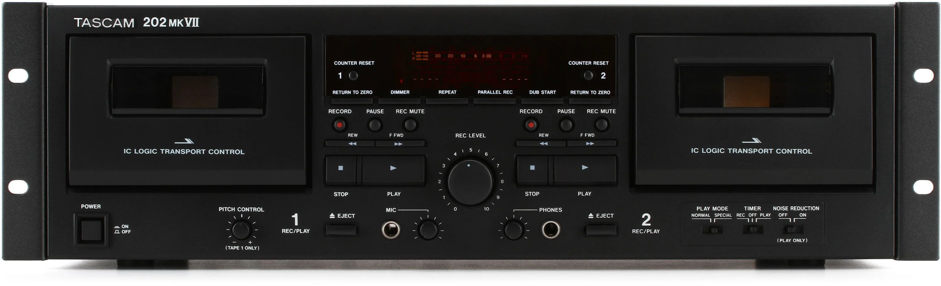 TASCAM 202MKVII 带USB接口的双卡式磁带录音机