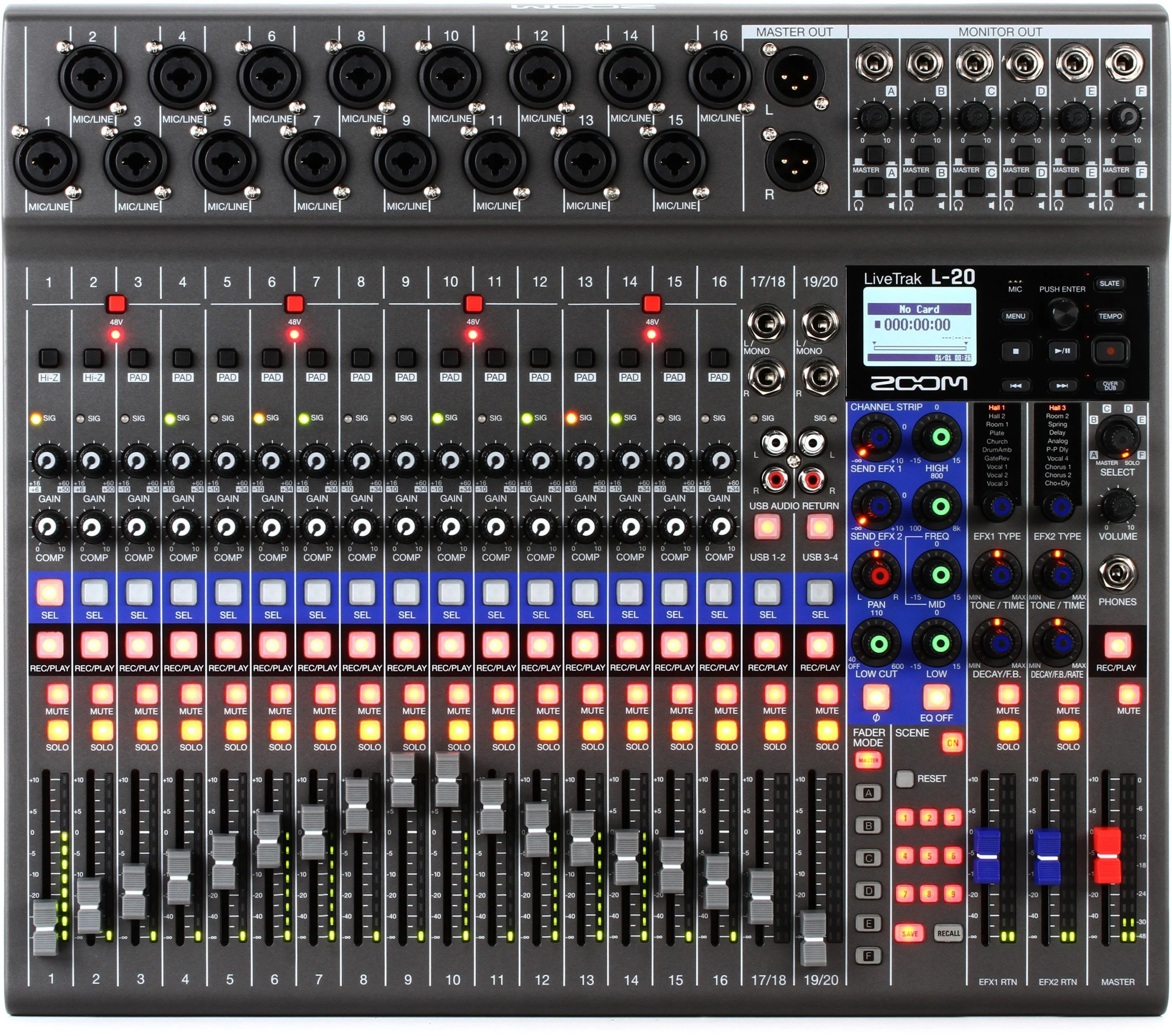 Zoom LiveTrak L-20 20通道数字调音台/录音机