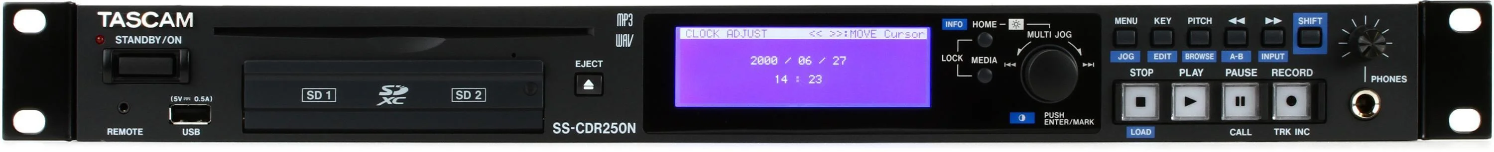 TASCAM SS-CDR250N 带双SD卡槽和CD刻录功能的固态录音机