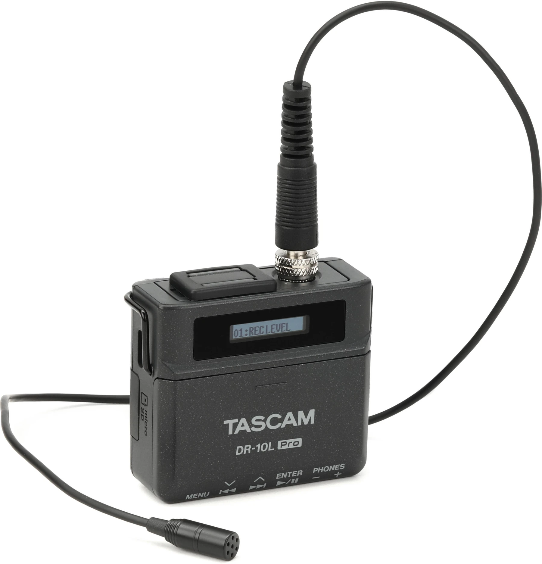 TASCAM DR-10L Pro 现场录音机兼领夹式麦克风