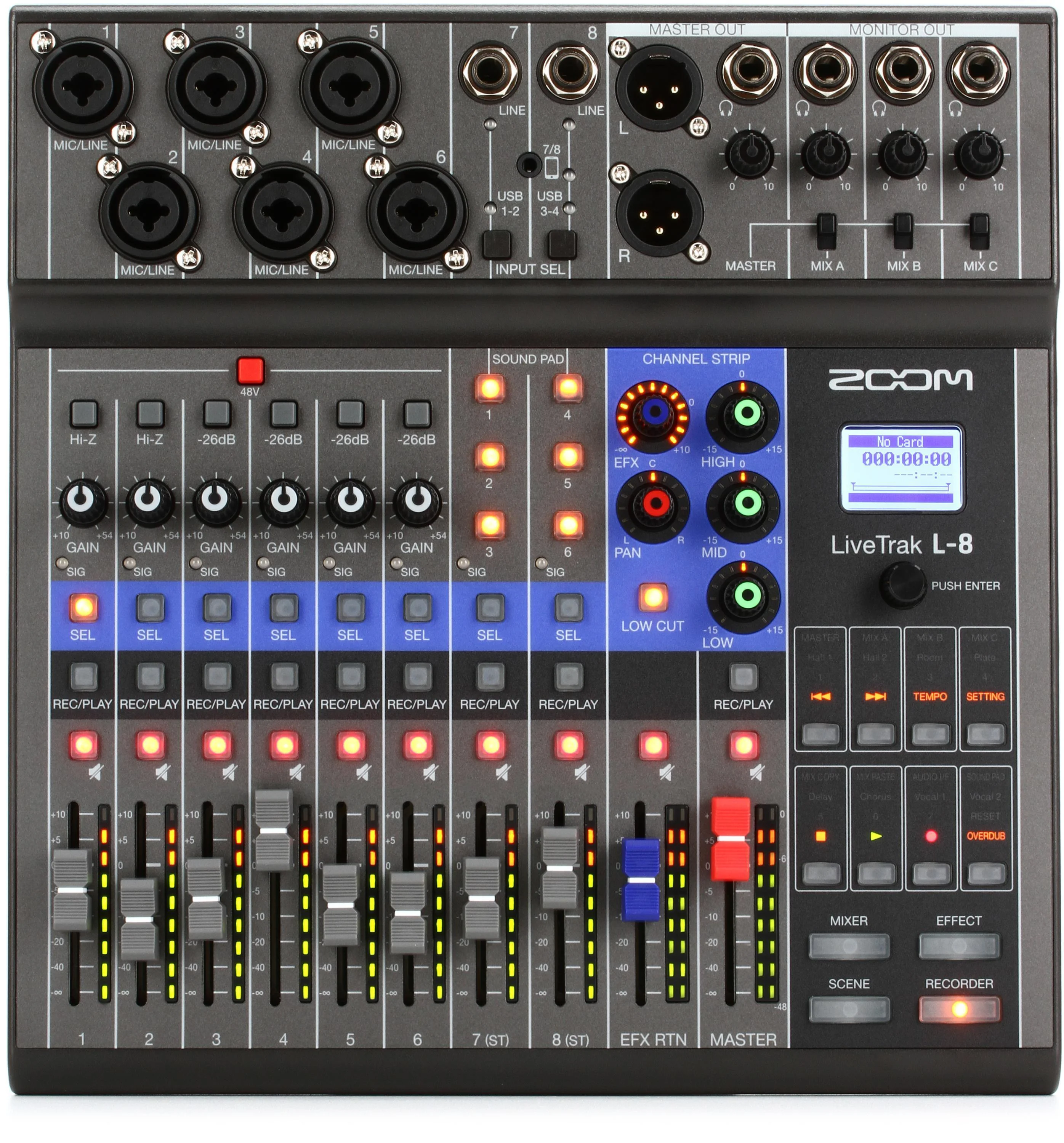 Zoom LiveTrak L-8 8通道数字调音台/录音机（认证开箱版）