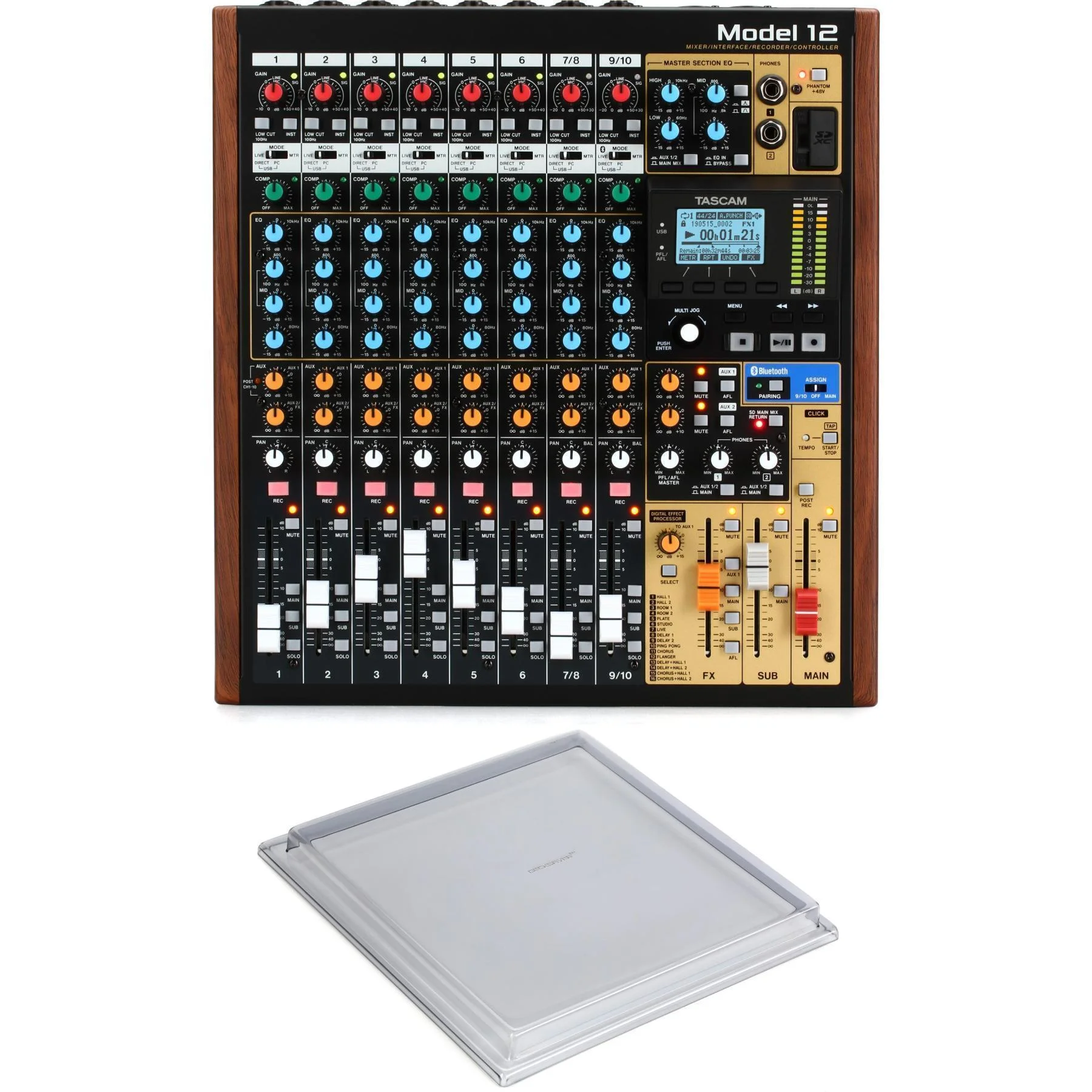 TASCAM Model 12 调音台/接口/录音机/控制器（含Decksaver保护盖）