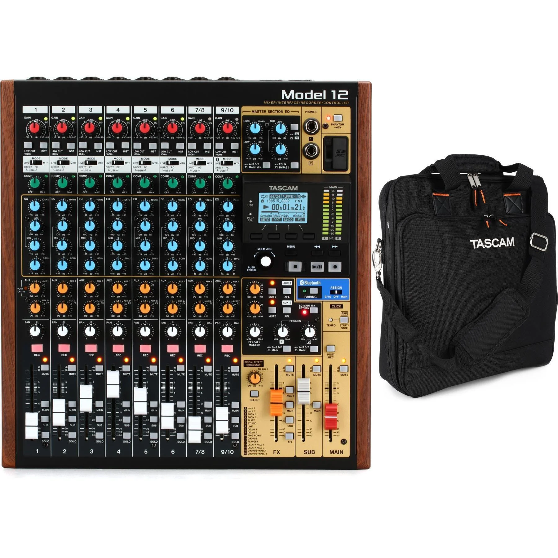 TASCAM Model 12 调音台/接口/录音机/控制器（含加厚便携包）