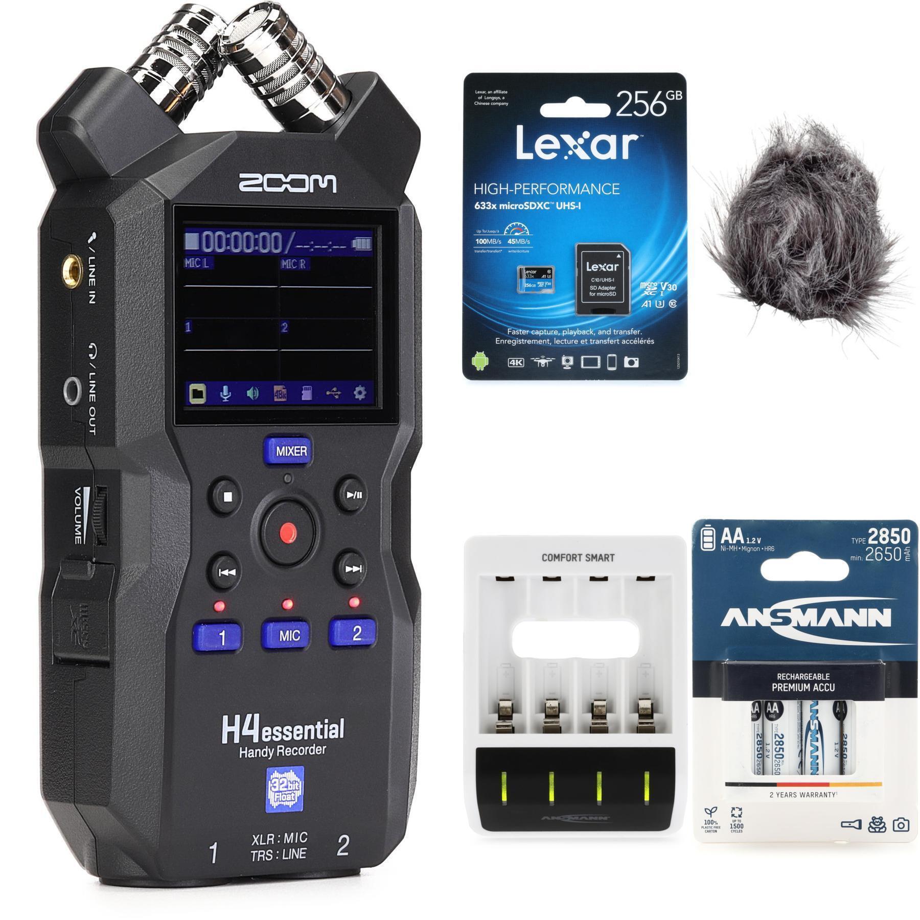 Zoom H4Essential 便携式录音机（含MicroSDXC存储卡与可充电电池）