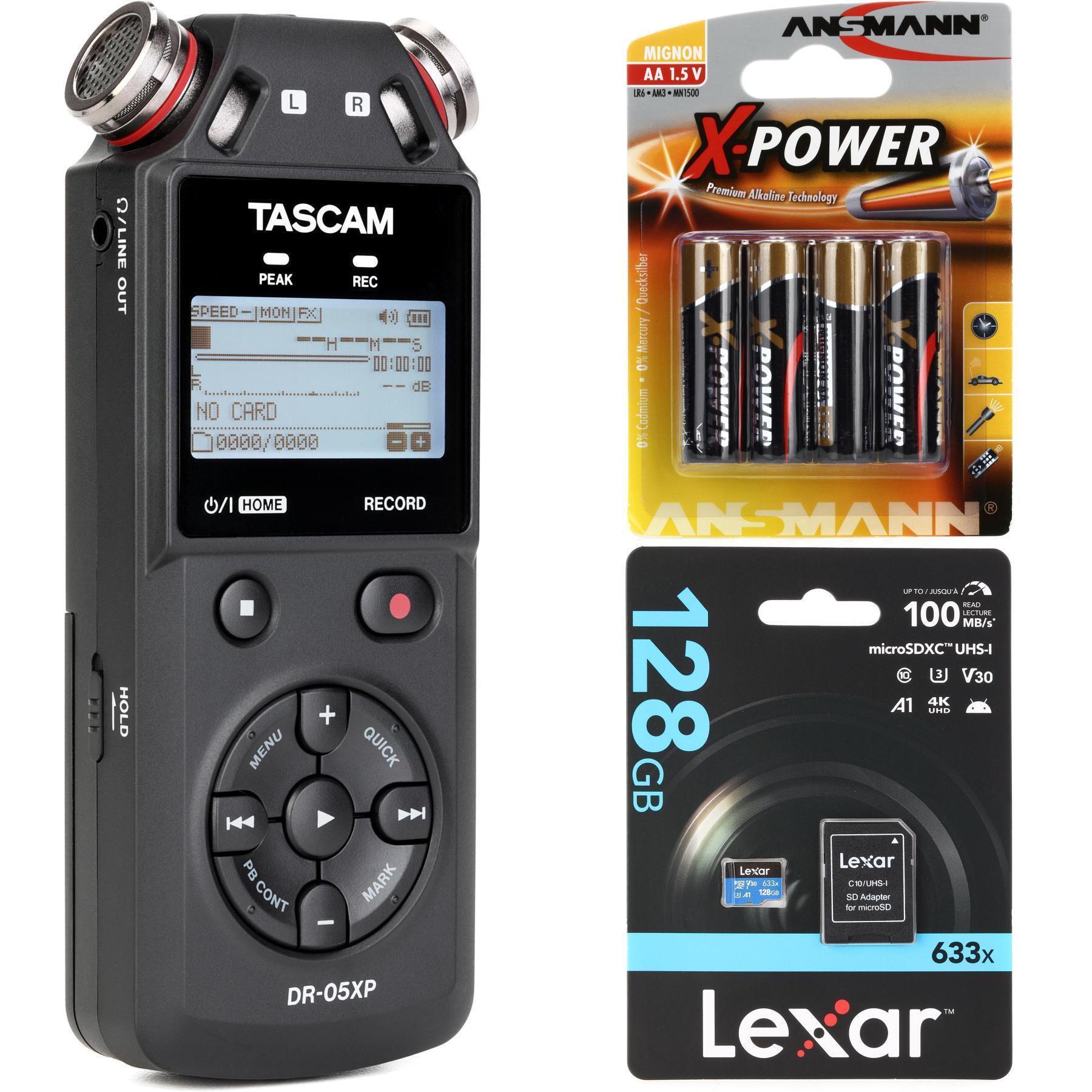 TASCAM DR-05XP 便携式手持录音机（含128GB MicroSDXC存储卡与电池）