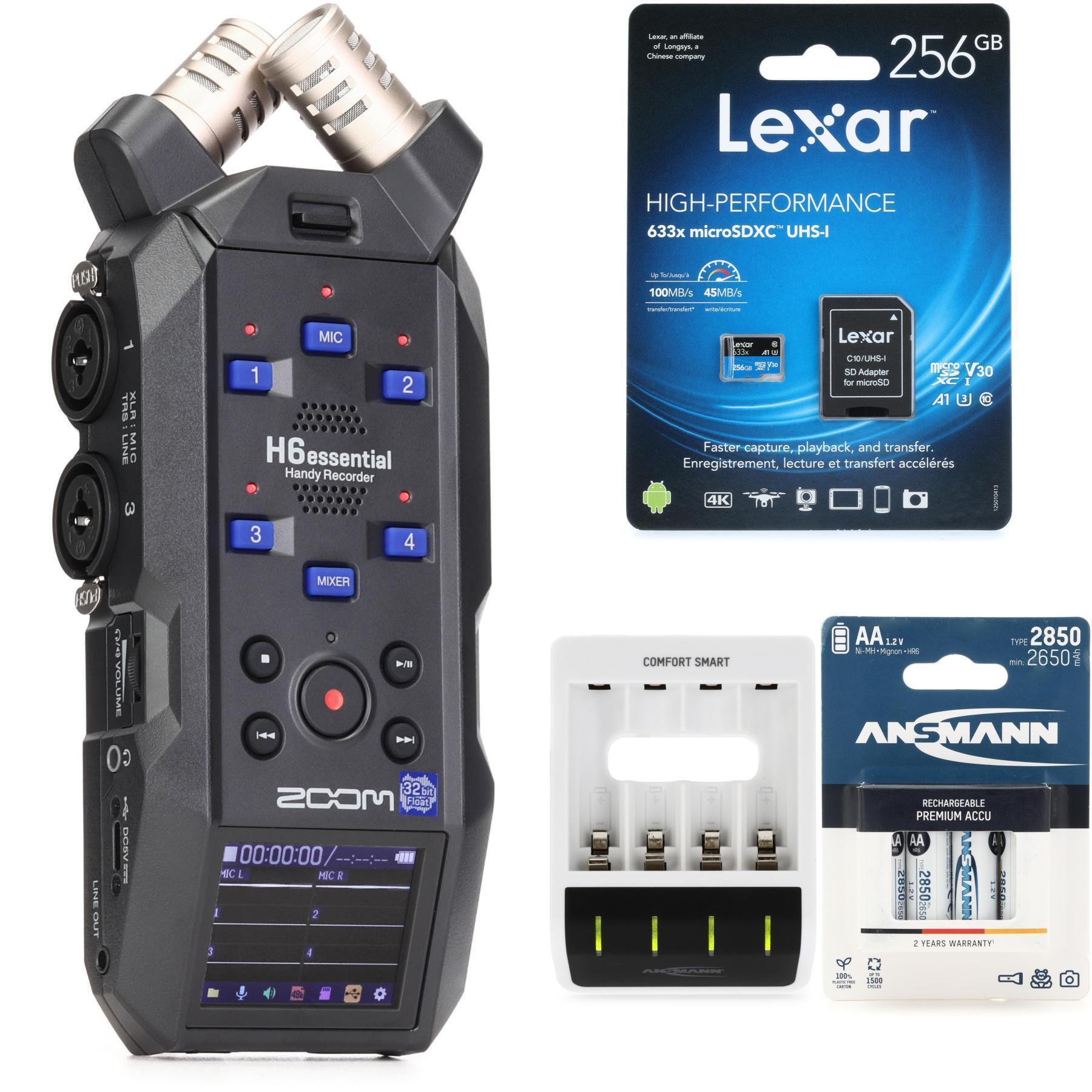 Zoom H6essential 手持录音机（含MicroSDXC存储卡与可充电电池）