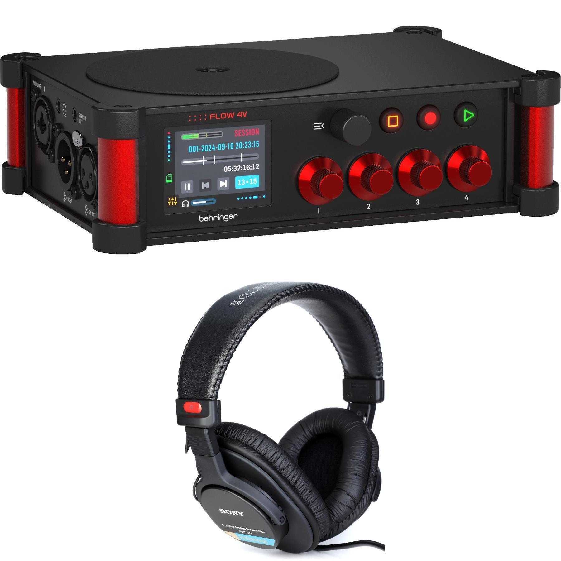 Behringer Flow 4V 现场录音机（含索尼MDR-7506封闭式专业监听耳机）