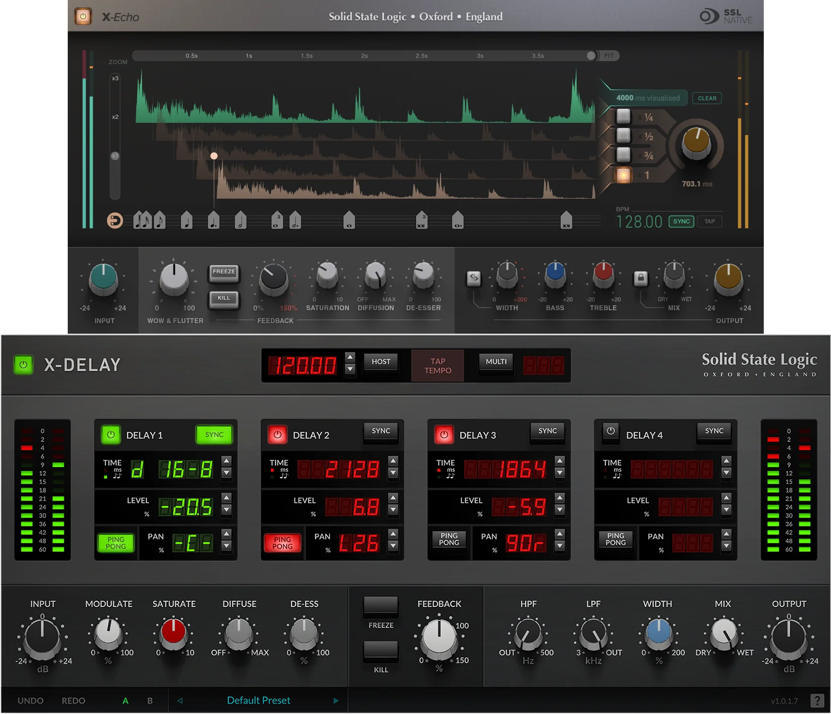 Solid State Logic X-Delay 与 X-Echo 插件套装