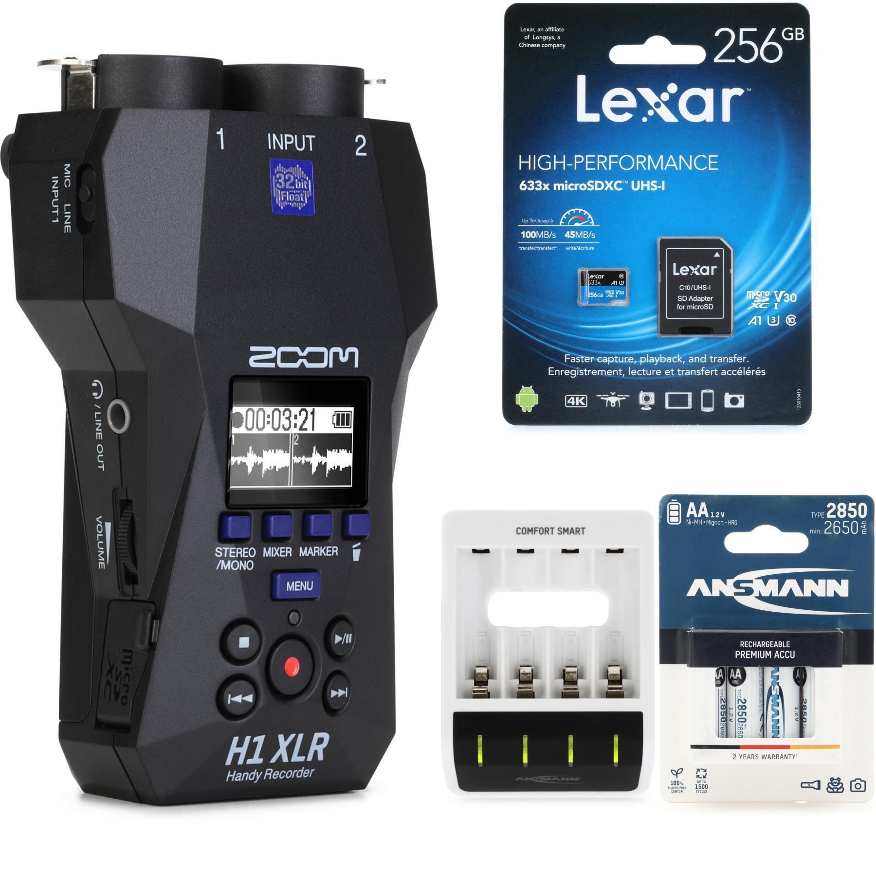 Zoom H1 XLR 便携式录音机（含MicroSDXC存储卡与可充电电池）