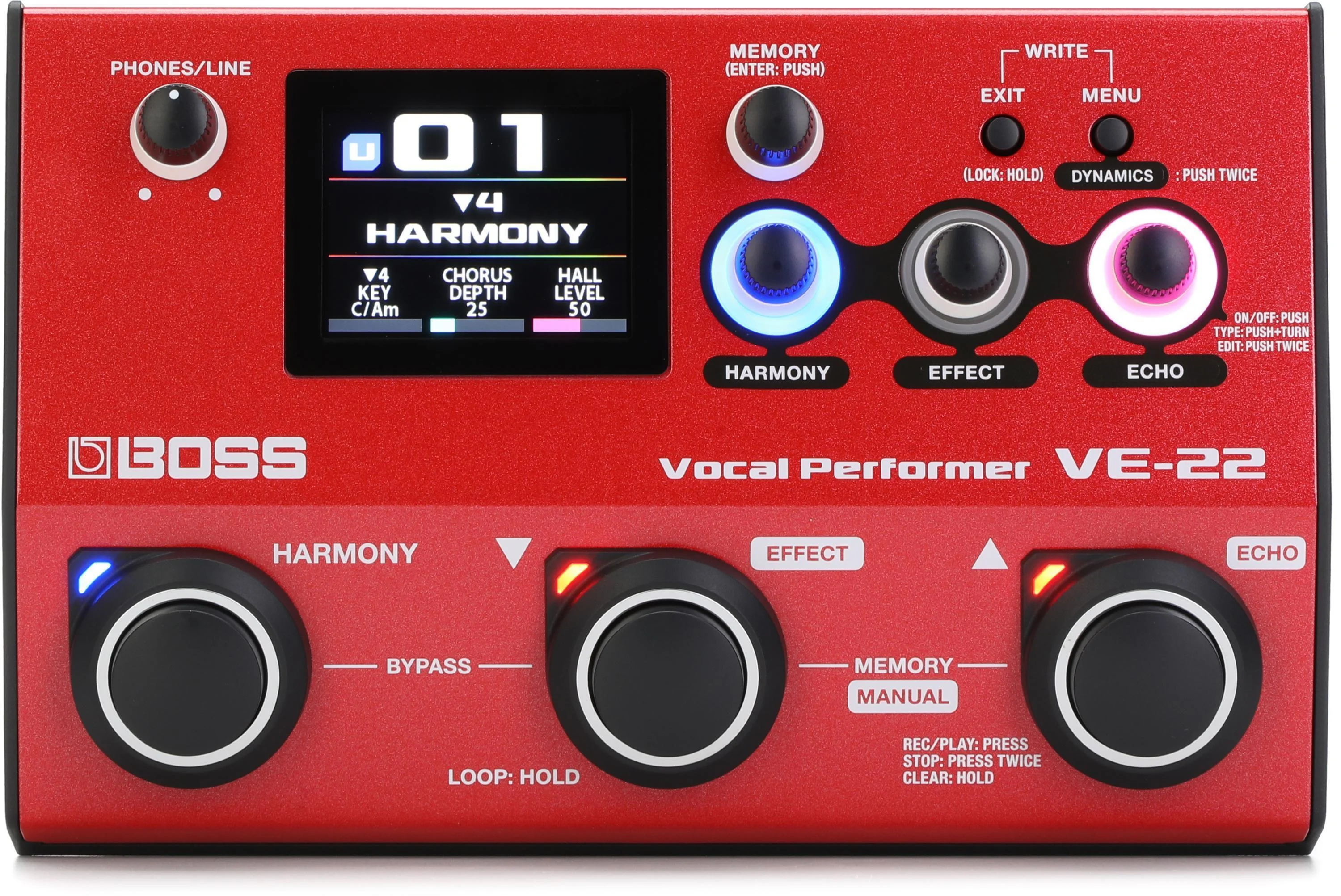 Boss VE-22 人声效果器与循环录音踏板