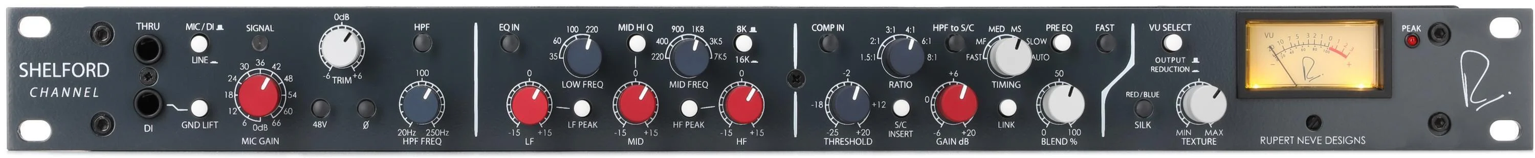 Rupert Neve Designs Shelford Channel 麦克风前置放大器、电感均衡器与二极管桥压缩器