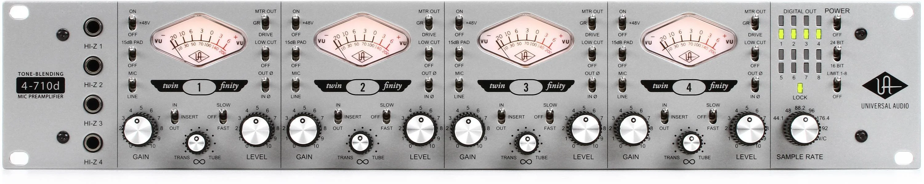 Universal Audio 4-710d 四通道麦克风前置放大器与压缩器