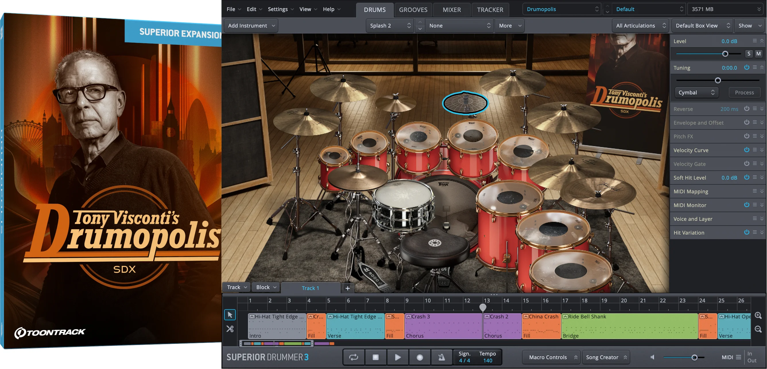 Toontrack Tony Visconti's Drumopolis SDX 音色扩展包