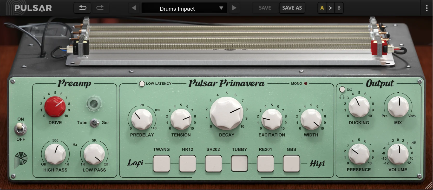 Pulsar Audio Primavera 弹簧混响插件