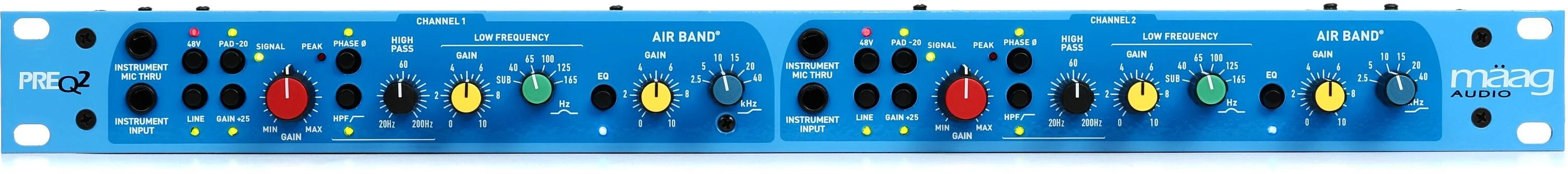 Maag Audio PREQ2 双通道麦克风/线路/直接输入前置放大器（带均衡器）