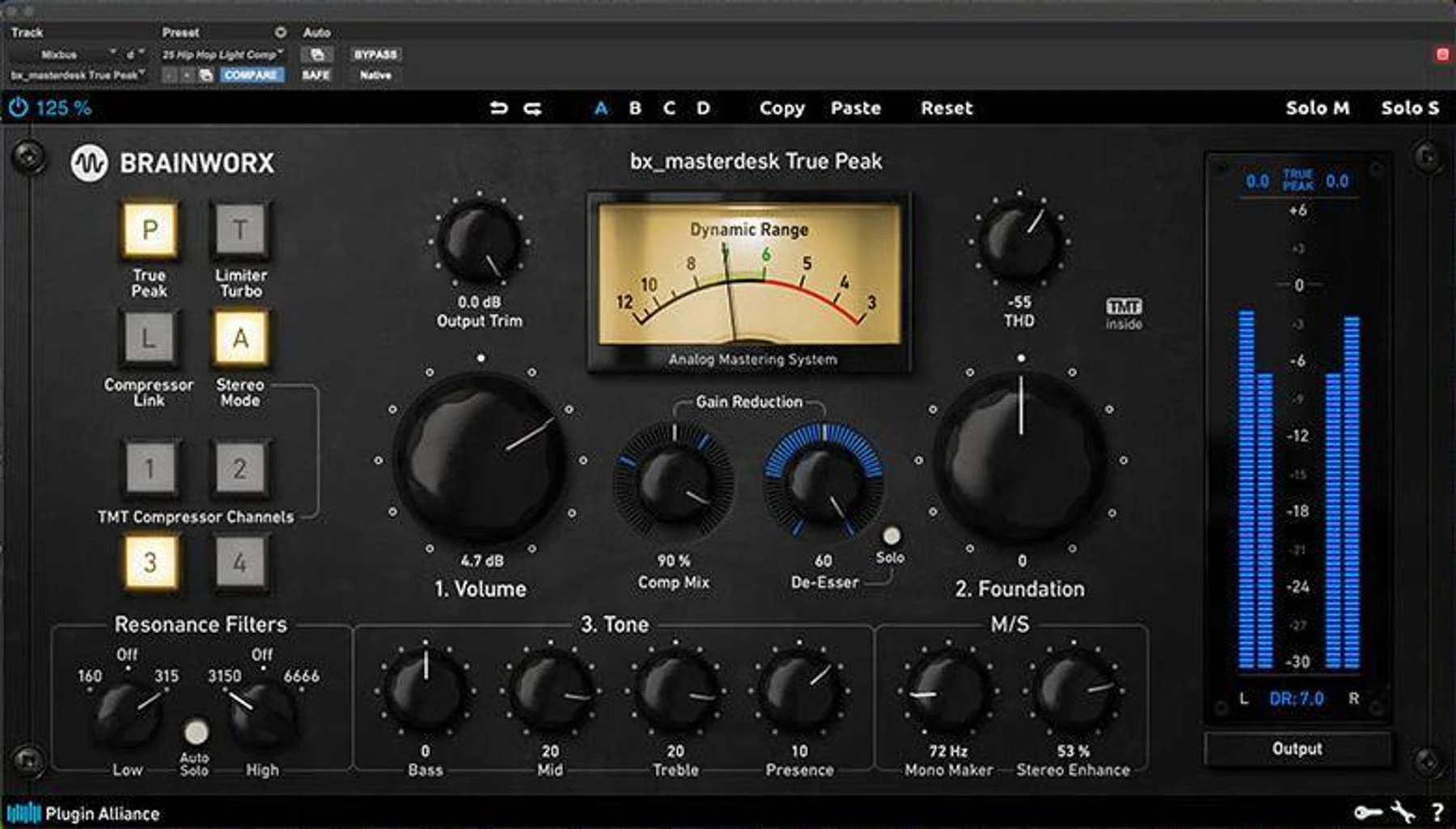 Brainworx bx_masterdesk True Peak 母带处理插件