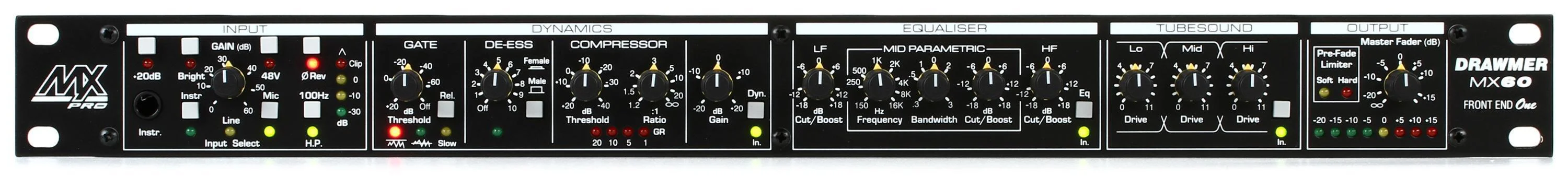 Drawmer MXPro-60 Front End One 通道条（带多段电子管饱和）
