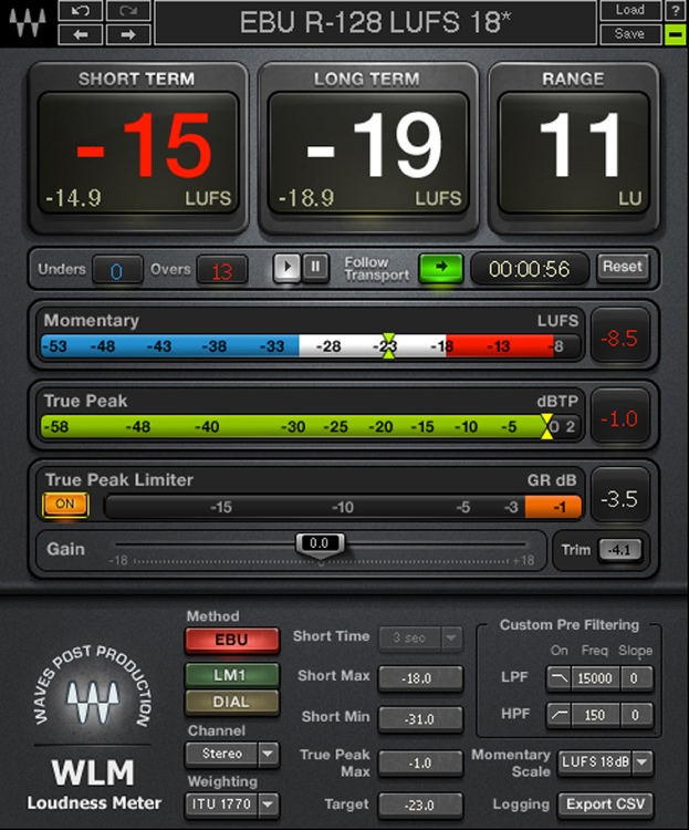 Waves WLM Plus 响度计插件