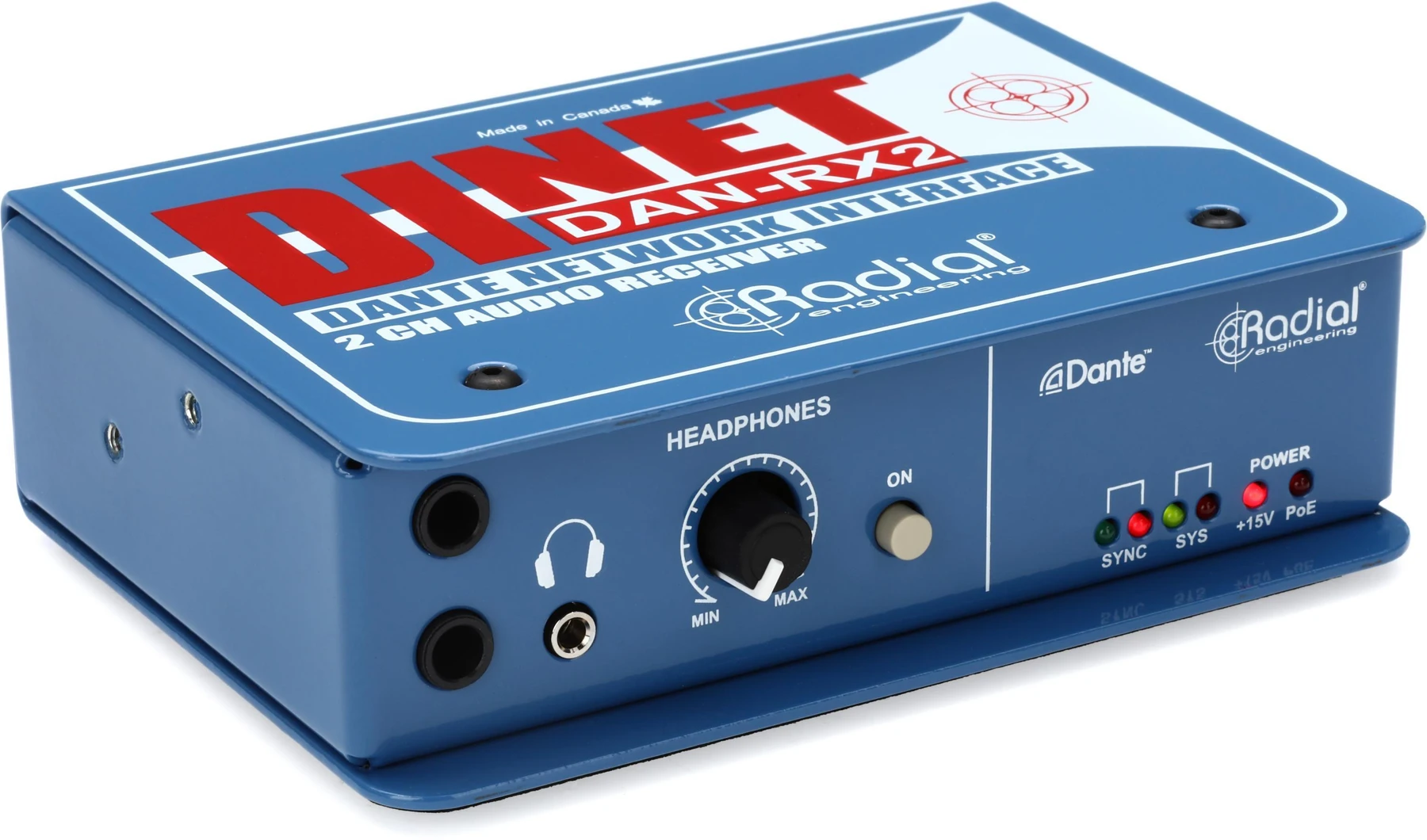 Radial DiNET DAN-RX2 双通道Dante网络接收器（认证开箱版）