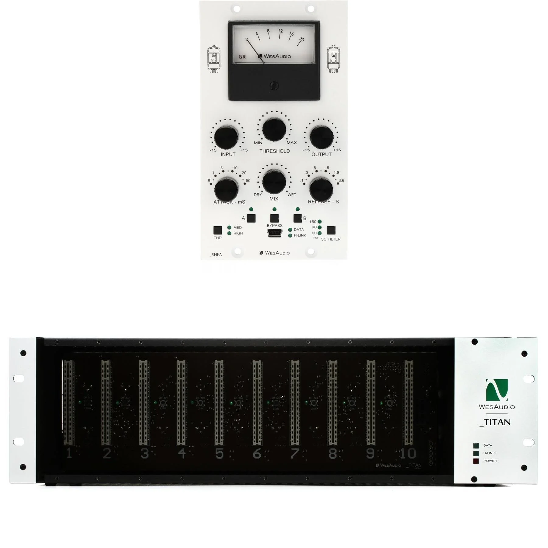 WesAudio RHEA NG500 500系列立体声Vari-Mu电子管压缩器（含TITAN机箱）