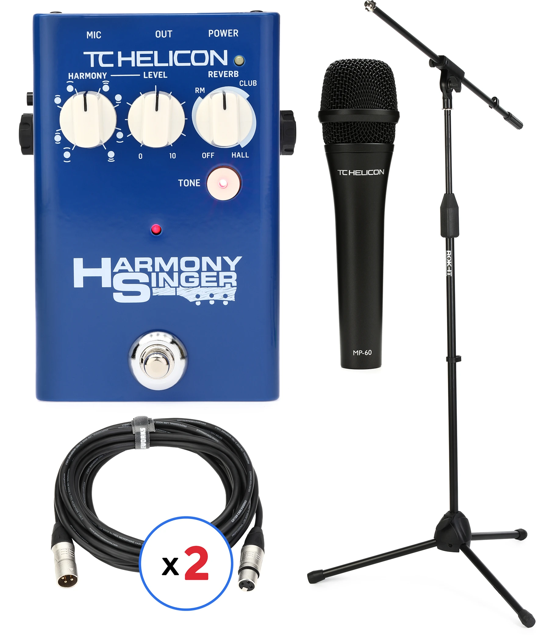 TC-Helicon Harmony Singer 2 人声和声混响单块效果器（含MP60麦克风套装）