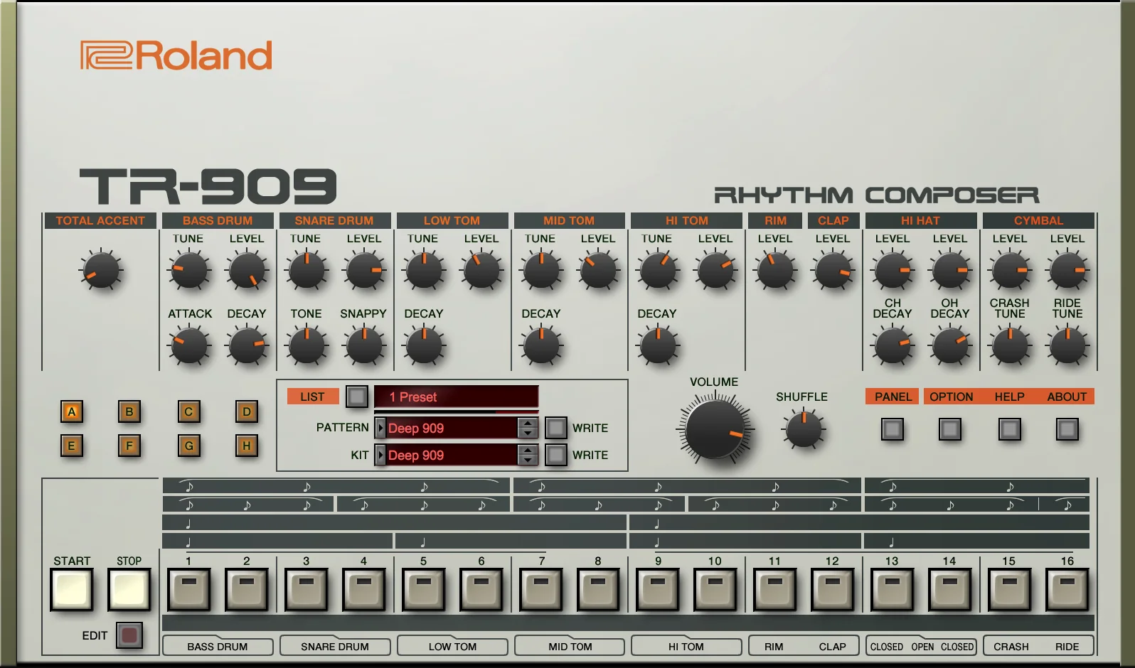 Roland TR-909 鼓机软件