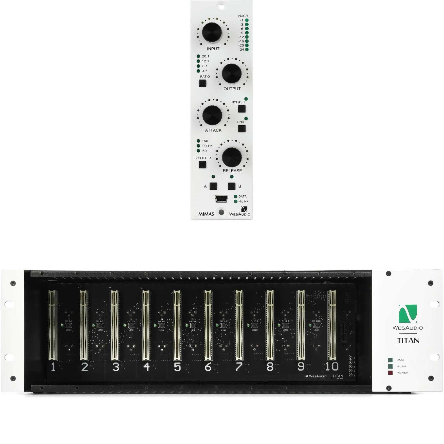 WesAudio MIMAS NG500 模拟压缩器 + Titan 机箱套装