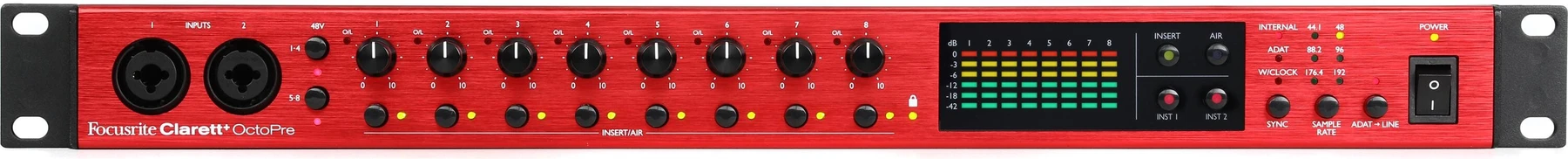 Focusrite Clarett+ OctoPre 8通道ADAT前置放大器