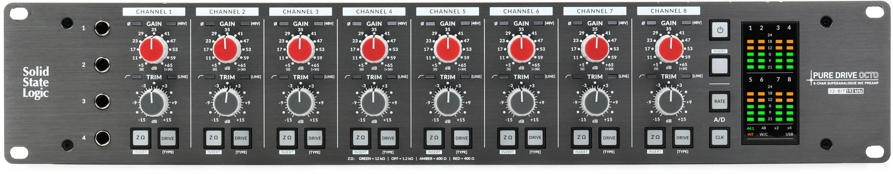 Solid State Logic PureDrive Octo 8通道麦克风/线路/乐器前置放大器