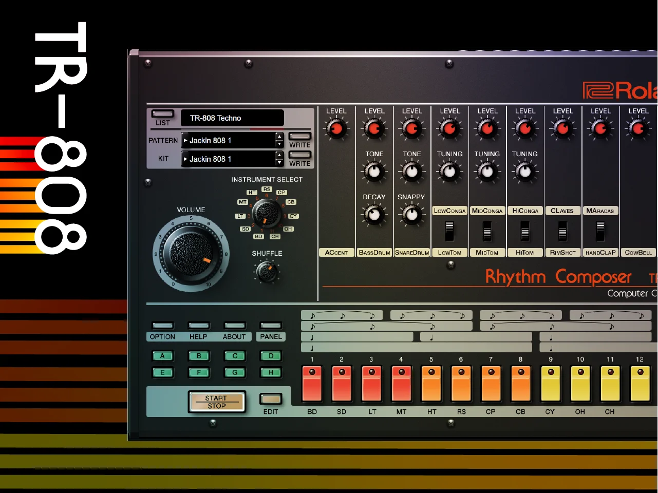 Roland TR-808 鼓机软件
