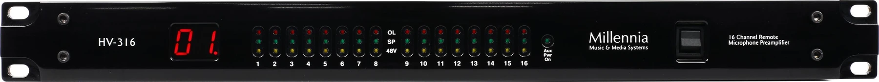Millennia HV-316/16 16通道以太网遥控麦克风前置放大器