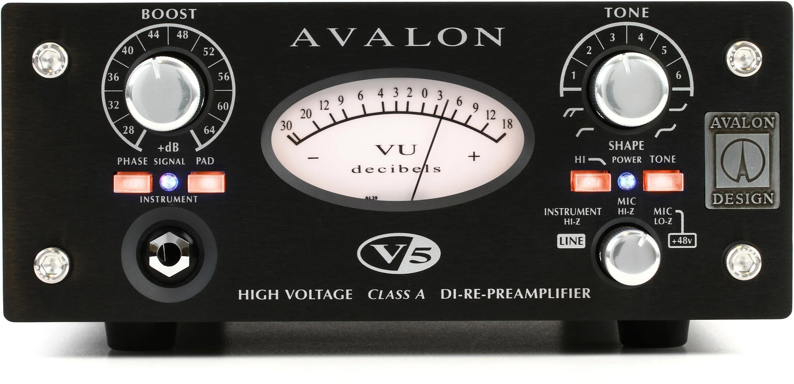 Avalon V5 麦克风前置放大器（黑色款）
