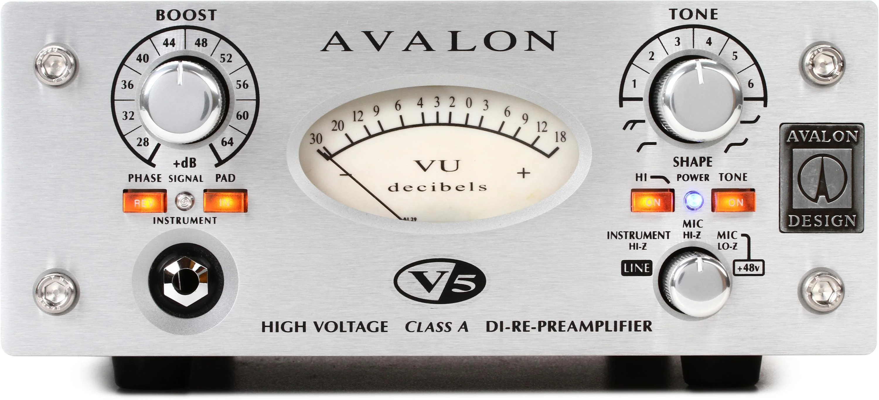 Avalon V5 麦克风前置放大器（银色款）