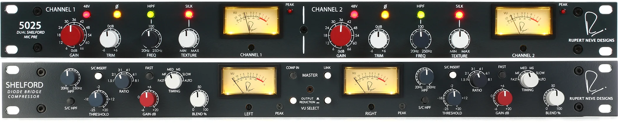 Rupert Neve Designs 5025 双通道Shelford麦克风前置放大器+二极管桥压缩器套装