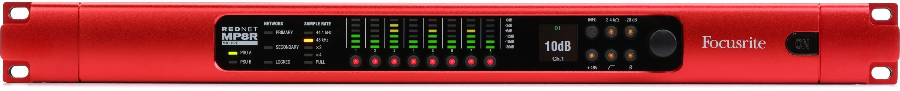 福克斯特 RedNet MP8R 8通道麦克风前置放大器及模数转换器