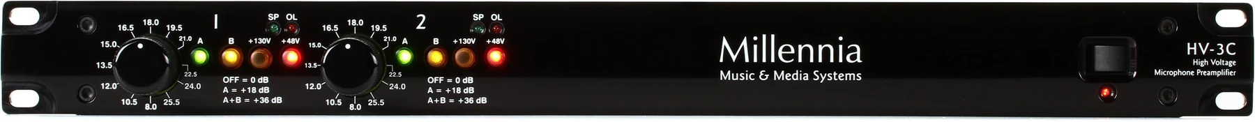 Millennia HV-3C 双通道麦克风前置放大器（认证开箱版）