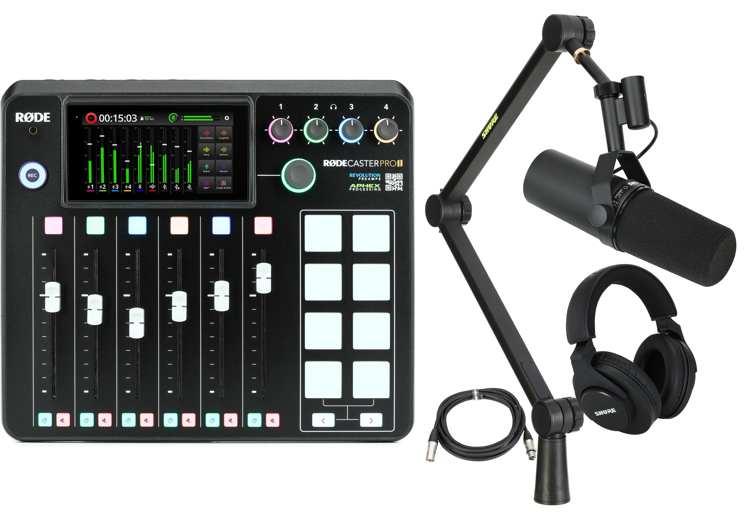 罗德 RODECaster Pro II 搭配SM7B单人播客套装