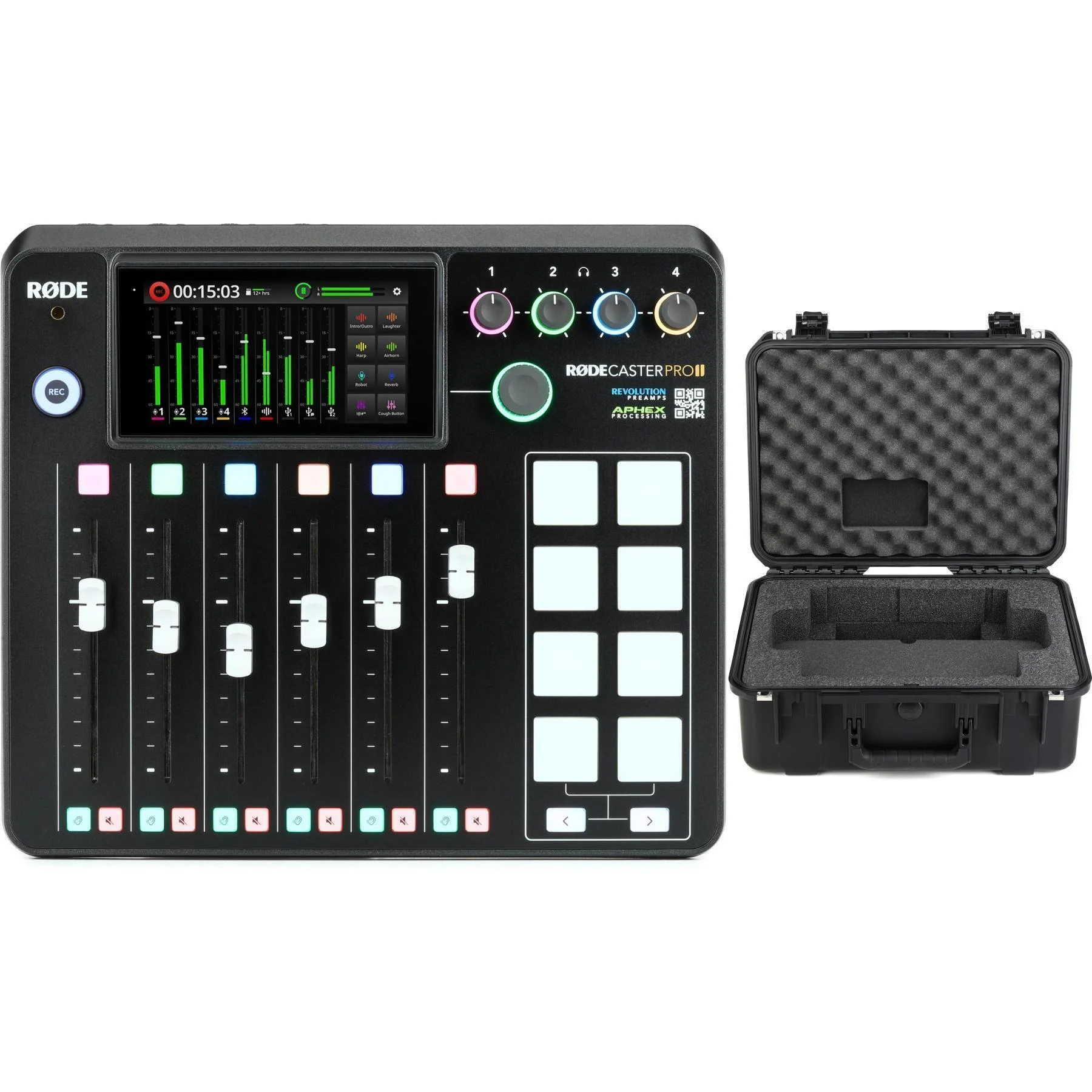罗德 Rodecaster Pro II 播客制作调音台（带收纳箱套装）