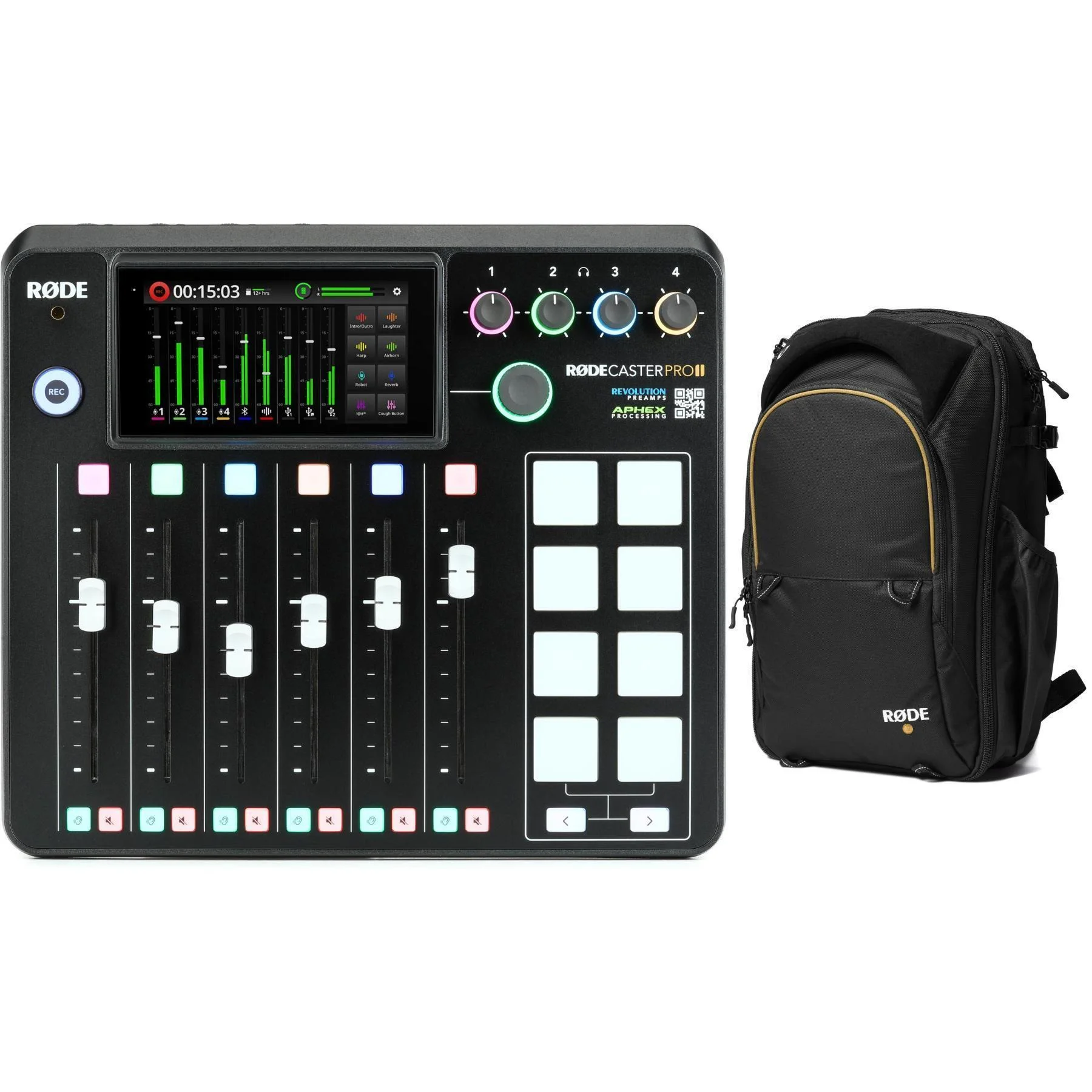罗德 Rodecaster Pro II 播客制作调音台（带背包）
