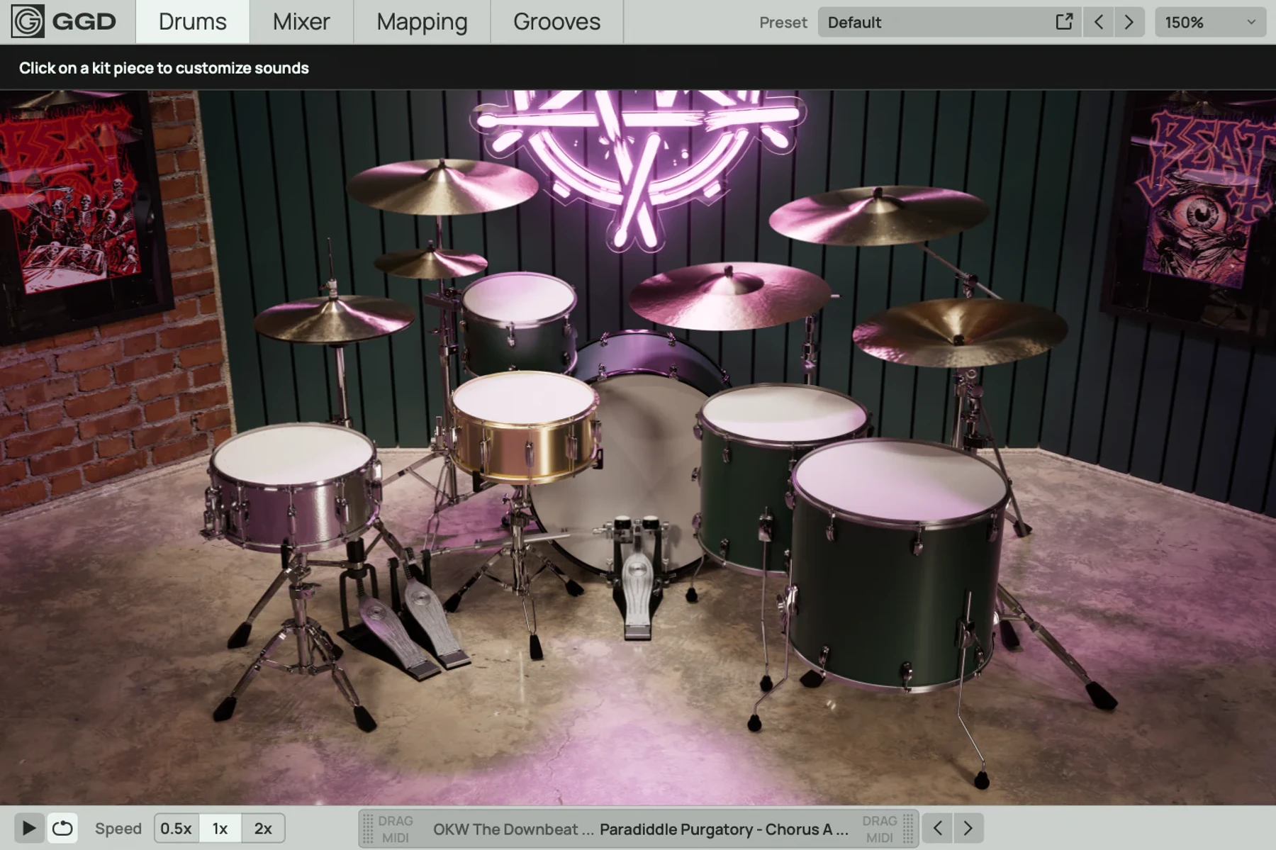 GetGood Drums One Kit Wonder: The Downbeat 虚拟乐器插件
