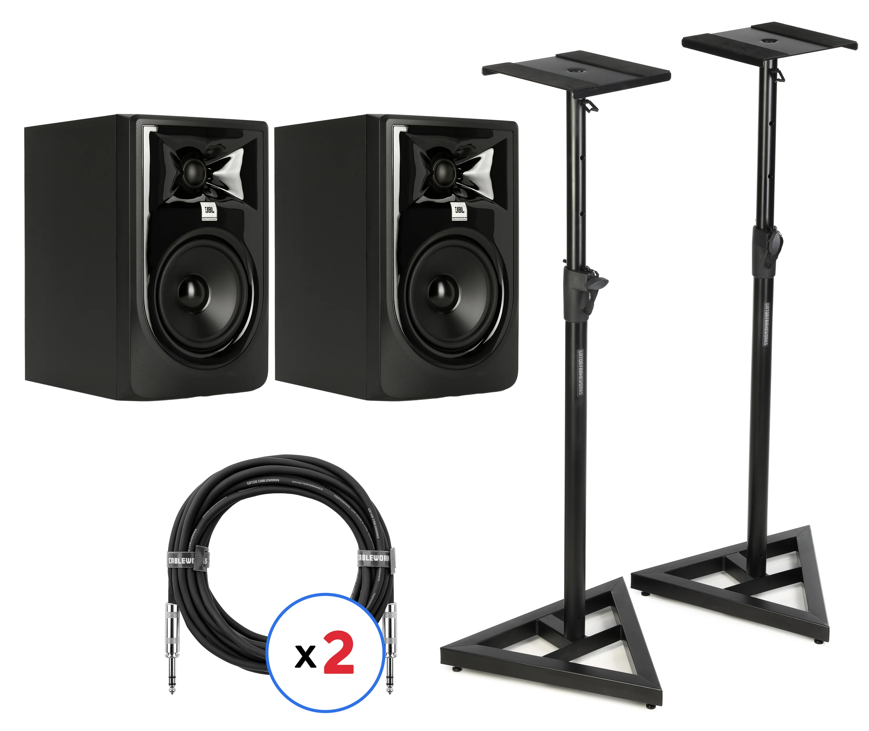 JBL 305P MkII 5英寸有源工作室监听音箱一对 含支架和线材