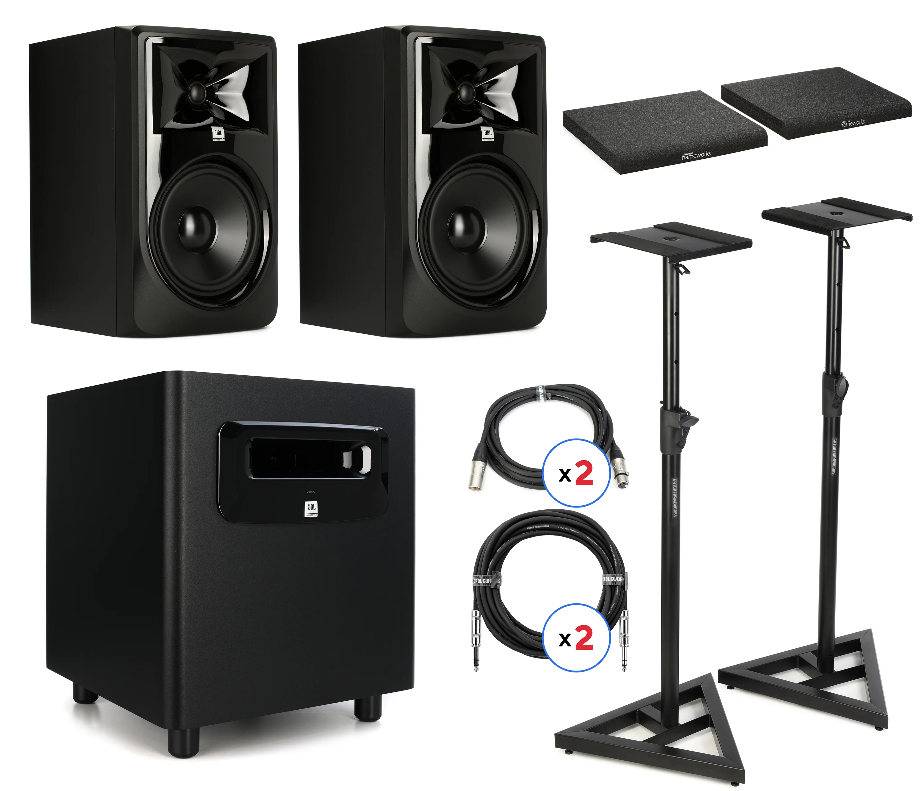 JBL 308P MkII 8英寸有源工作室监听音箱 工作室套装