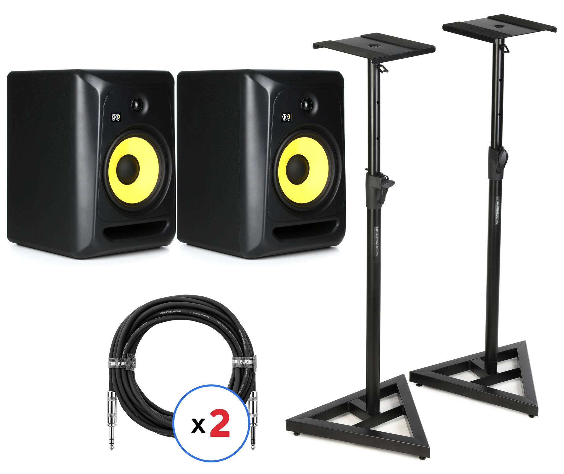 KRK Classic 8 8英寸 有源工作室监听音箱 一对（含支架及线材）