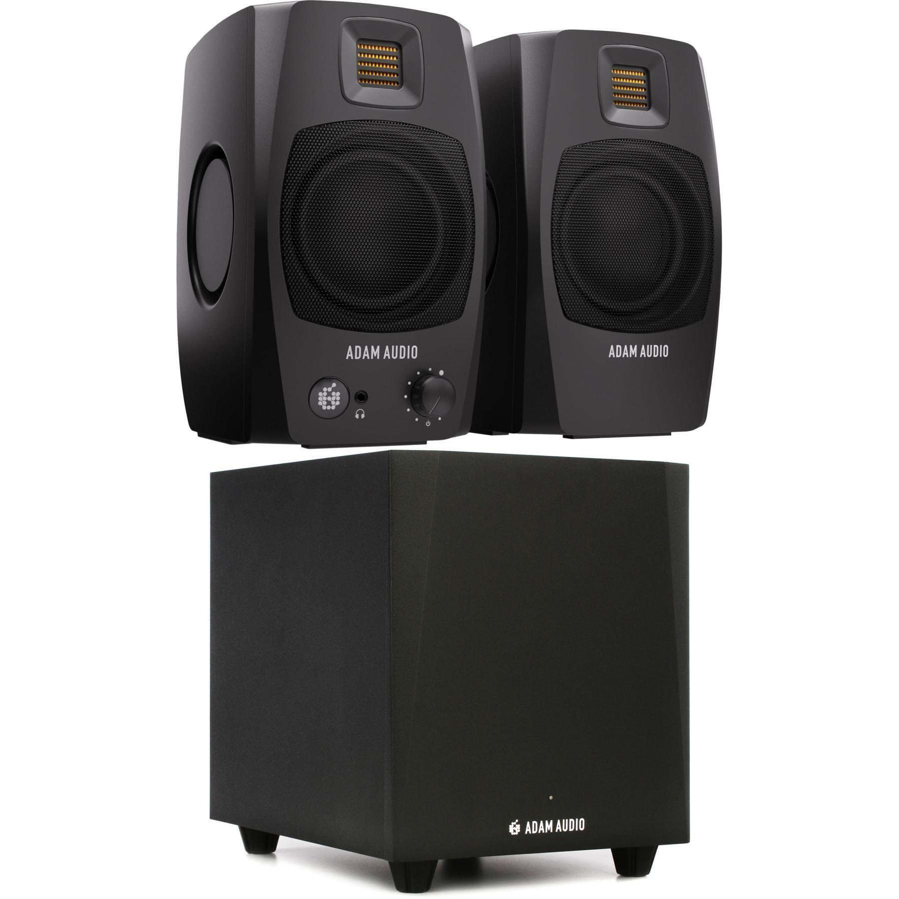 ADAM Audio D3V 3.5英寸有源工作室监听音箱 一对（含T10S 10英寸低音炮）- 黑色款